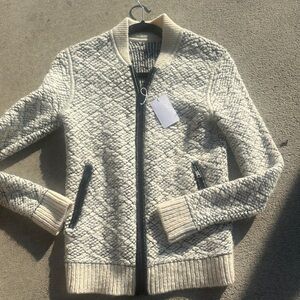 Cream Quilted Women's Cardigan